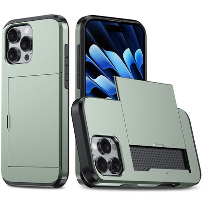 For iPhone 16 Pro Case Hidden Card Holder TPU + PC Phone Cover - TechGearPal