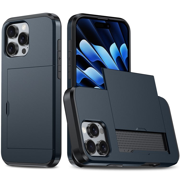 For iPhone 16 Pro Case Hidden Card Holder TPU + PC Phone Cover - TechGearPal