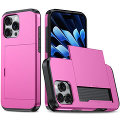 For iPhone 16 Pro Case Hidden Card Holder TPU + PC Phone Cover - TechGearPal