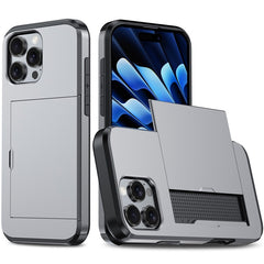 For iPhone 16 Pro Case Hidden Card Holder TPU + PC Phone Cover - TechGearPal