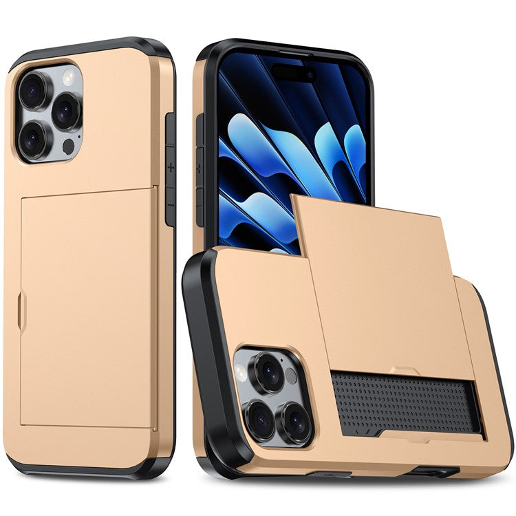 For iPhone 16 Pro Case Hidden Card Holder TPU + PC Phone Cover - TechGearPal