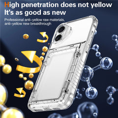 For iPhone 16 Case PC+TPU Phone Cover with Flip Kickstand Card Holder