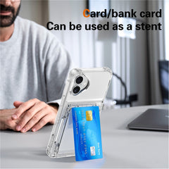 For iPhone 16 Case PC+TPU Phone Cover with Flip Kickstand Card Holder