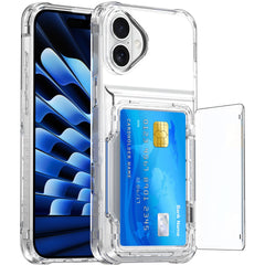For iPhone 16 Case PC+TPU Phone Cover with Flip Kickstand Card Holder