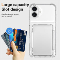 For iPhone 16 Case PC+TPU Phone Cover with Flip Kickstand Card Holder