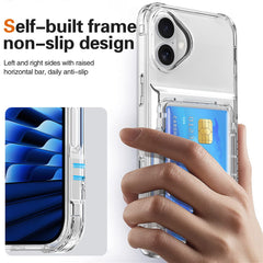 For iPhone 16 Case PC+TPU Phone Cover with Flip Kickstand Card Holder
