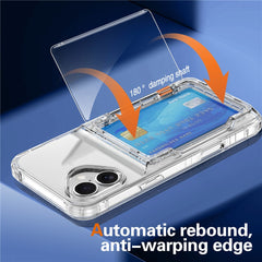 For iPhone 16 Case PC+TPU Phone Cover with Flip Kickstand Card Holder
