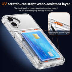 For iPhone 16 Case PC+TPU Phone Cover with Flip Kickstand Card Holder