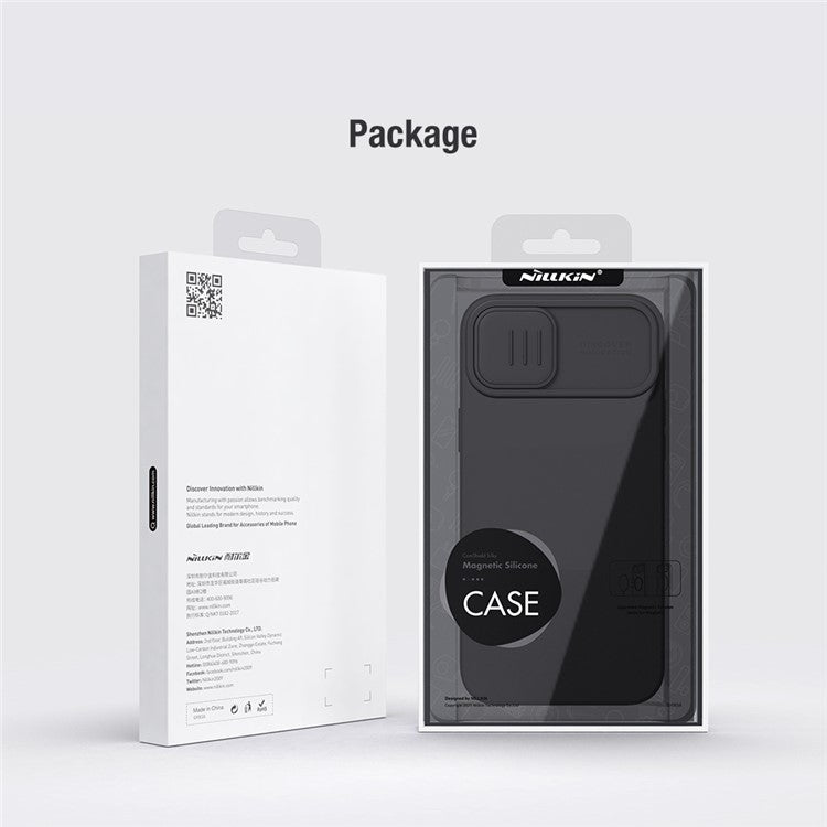 NILLKIN Magnetic Case for iPhone 14 Plus, Slide Camera Protection PC + Silicone Phone Cover Compatible with MagSaf - TechGearPal