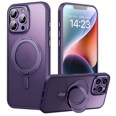 For iPhone 16 Pro Max Case Compatible with MagSafe TPU+Acrylic+Metal Kickstand Matte Phone Cover
