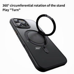 For iPhone 16 Pro Case Compatible with MagSafe TPU+Acrylic+Metal Kickstand Matte Phone Cover