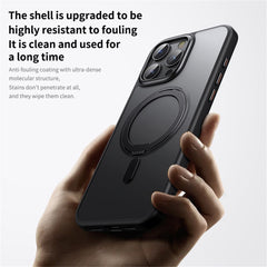 For iPhone 16 Pro Case Compatible with MagSafe TPU+Acrylic+Metal Kickstand Matte Phone Cover
