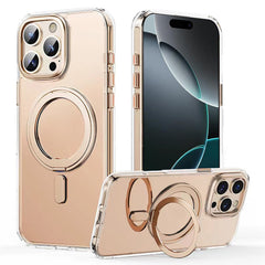 For iPhone 16 Pro Case Compatible with MagSafe TPU+Acrylic+Metal Kickstand Matte Phone Cover