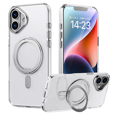 For iPhone 16 Case Compatible with MagSafe TPU+Acrylic+Metal Kickstand Matte Phone Cover