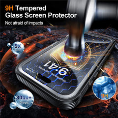 For iPhone 16 Pro Max Magnetic Case PC + TPU Shockproof Phone Cover with Screen Film