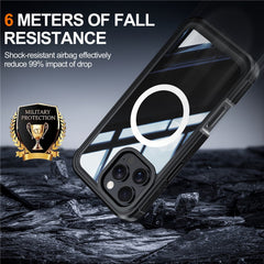 For iPhone 16 Pro Max Magnetic Case PC + TPU Shockproof Phone Cover with Screen Film