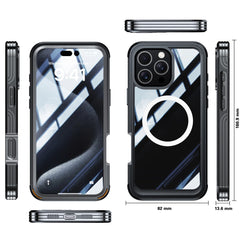 For iPhone 16 Pro Max Magnetic Case PC + TPU Shockproof Phone Cover with Screen Film