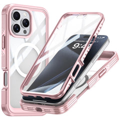 For iPhone 16 Pro Max Magnetic Case PC + TPU Shockproof Phone Cover with Screen Film