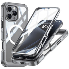 For iPhone 16 Pro Max Magnetic Case PC + TPU Shockproof Phone Cover with Screen Film
