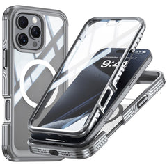 For iPhone 16 Pro Magnetic Case PC + TPU Full Protection Phone Cover with Screen Film - TechGearPal