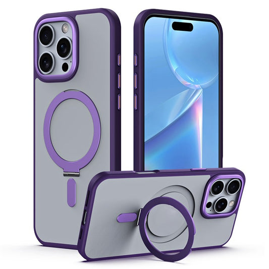For iPhone 16 Pro Magnetic Case Anti-Drop TPU+Acrylic Kickstand Phone Cover - TechGearPal