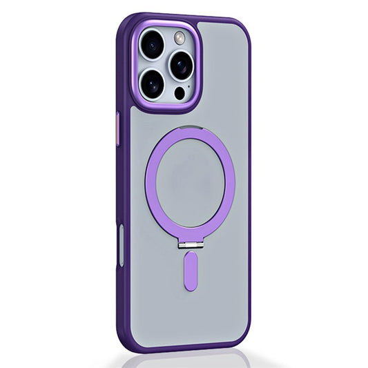 For iPhone 16 Pro Magnetic Case Anti-Drop TPU+Acrylic Kickstand Phone Cover - TechGearPal