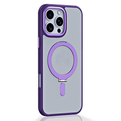 For iPhone 16 Pro Magnetic Case Anti-Drop TPU+Acrylic Kickstand Phone Cover - TechGearPal