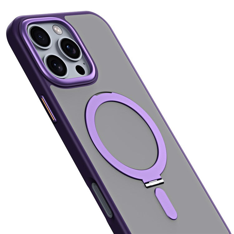 For iPhone 16 Pro Magnetic Case Anti-Drop TPU+Acrylic Kickstand Phone Cover - TechGearPal