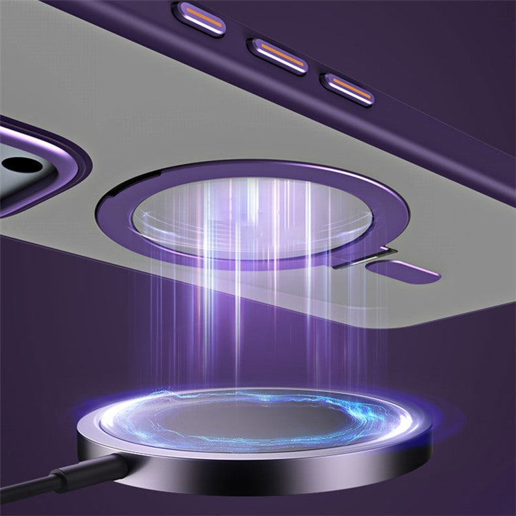 For iPhone 16 Pro Magnetic Case Anti-Drop TPU+Acrylic Kickstand Phone Cover - TechGearPal