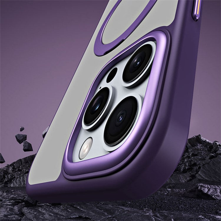 For iPhone 16 Pro Magnetic Case Anti-Drop TPU+Acrylic Kickstand Phone Cover - TechGearPal