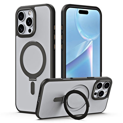 For iPhone 16 Pro Magnetic Case Anti-Drop TPU+Acrylic Kickstand Phone Cover - TechGearPal