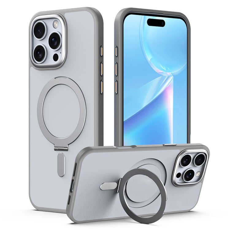 For iPhone 16 Pro Magnetic Case Anti-Drop TPU+Acrylic Kickstand Phone Cover - TechGearPal