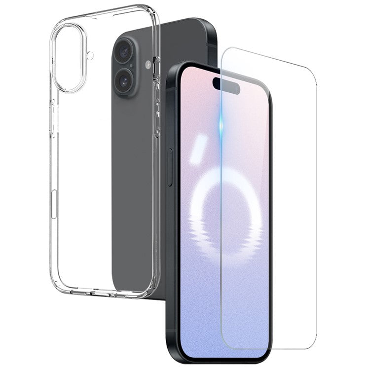 NORTHJO For iPhone 16 Clear TPU Case + Tempered Glass Screen Protector - TechGearPal