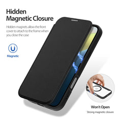 DUX DUCIS Skin X Pro for iPhone 16 Magnetic Case Card Slot PU Leather Flip Phone Cover