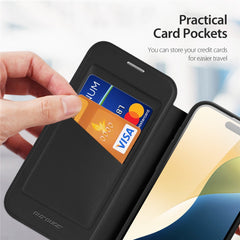 DUX DUCIS Skin X Pro for iPhone 16 Magnetic Case Card Slot PU Leather Flip Phone Cover