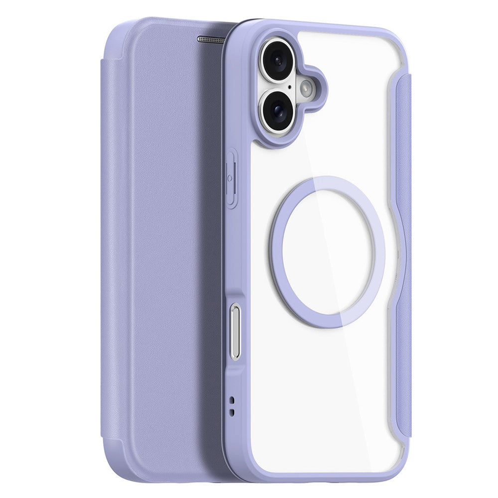 DUX DUCIS Skin X Pro for iPhone 16 Magnetic Case Card Slot PU Leather Flip Phone Cover