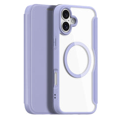 DUX DUCIS Skin X Pro for iPhone 16 Magnetic Case Card Slot PU Leather Flip Phone Cover