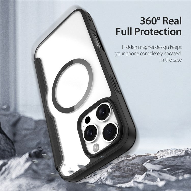 DUX DUCIS Skin X Pro for iPhone 16 Pro Leather Case Compatible with MagSafe Card Holder Phone Cove