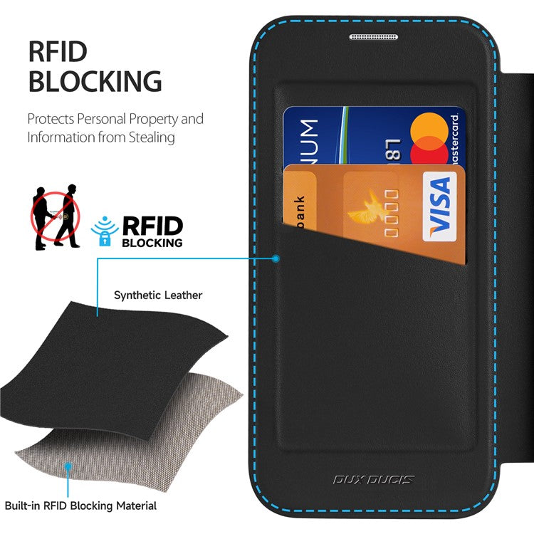 DUX DUCIS Skin X Pro for iPhone 16 Pro Leather Case Compatible with MagSafe Card Holder Phone Cove