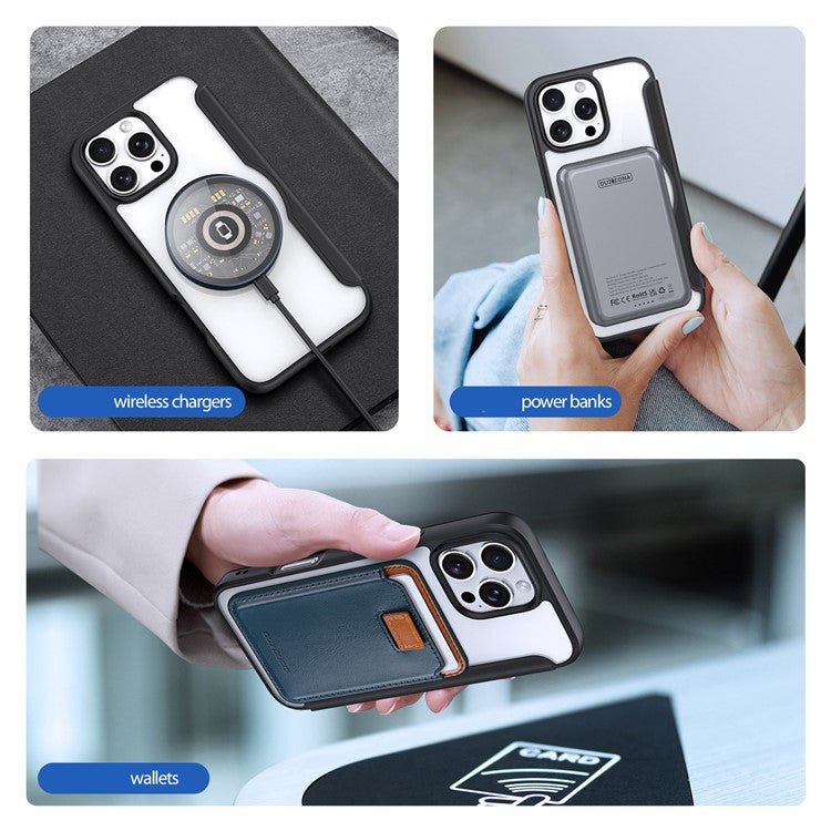 DUX DUCIS Skin X Pro for iPhone 16 Pro Leather Case Compatible with MagSafe Card Holder Phone Cove