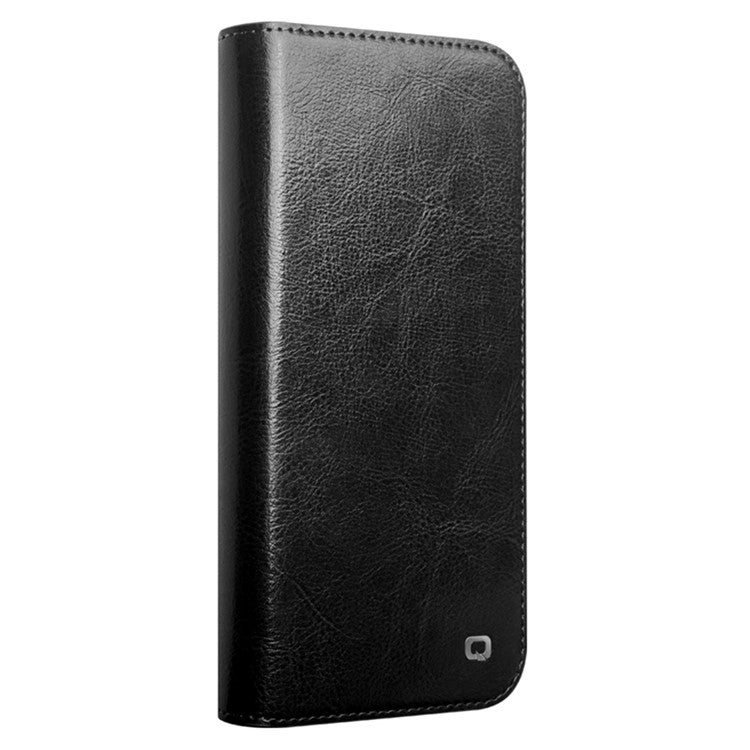 QIALINO For iPhone 16 Plus Case Card Holder Genuine Cow Leather Stand Phone Cove - TechGearPal