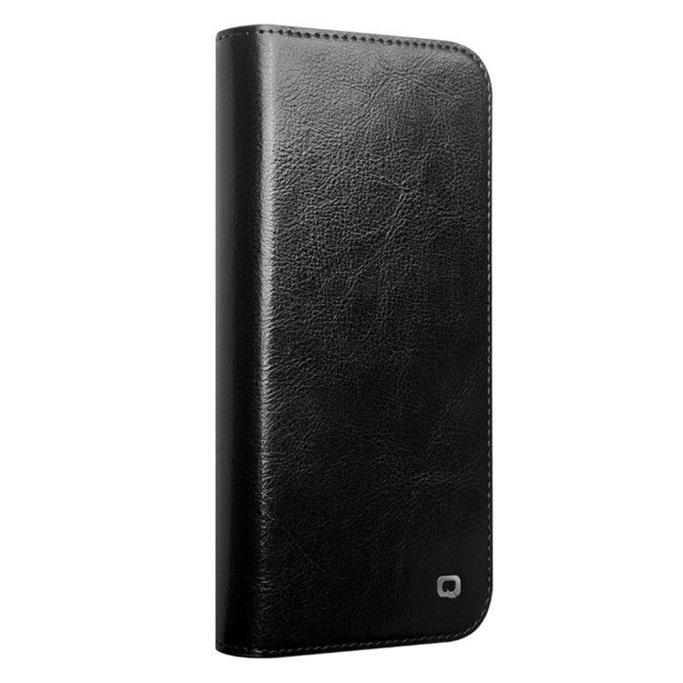 QIALINO For iPhone 16 Pro Case Genuine Cow Leather Phone Cover with Card Holder - TechGearPal