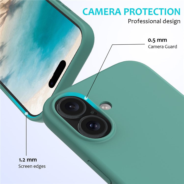 For iPhone 16 Case Liquid Silicone Soft Lining Shockproof Phone Cover - TechGearPal
