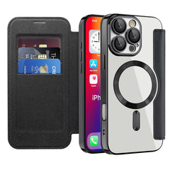 For iPhone 16 Pro Max Magnetic Phone Case RFID Blocking Phone Leather Cover