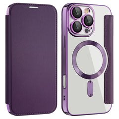 For iPhone 16 Pro Max Magnetic Phone Case RFID Blocking Phone Leather Cover