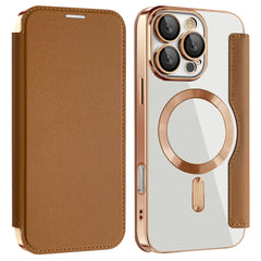 For iPhone 16 Pro Max Magnetic Phone Case RFID Blocking Phone Leather Cover
