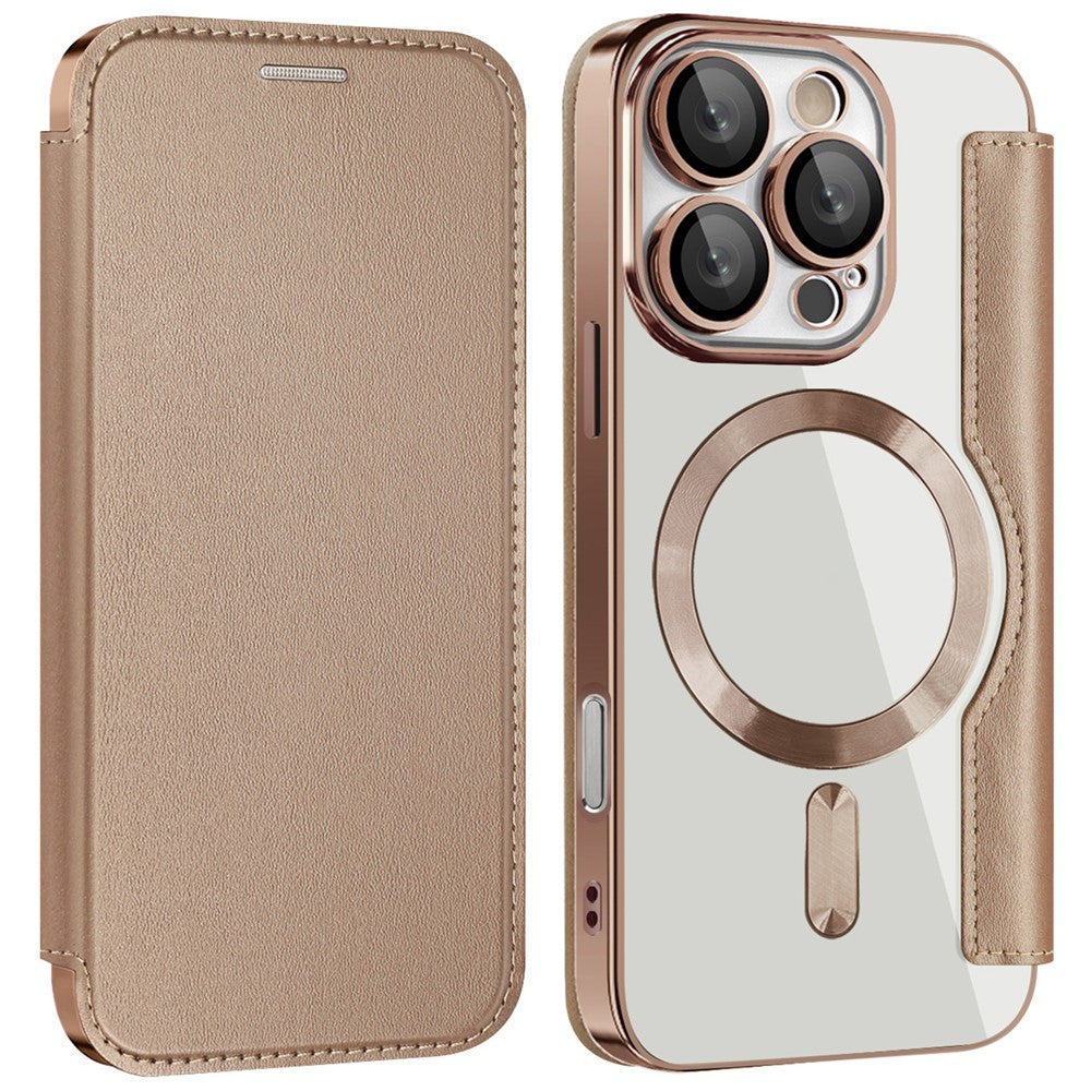 For iPhone 16 Pro Case Compatible with MagSafe PU Leather Card Slots Phone Cover