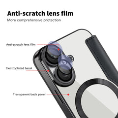 For iPhone 16 Plus Case Compatible with MagSafe RFID Blocking Leather Phone Cover