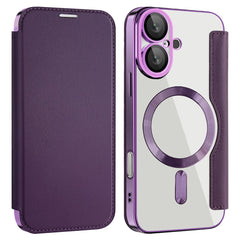 For iPhone 16 Plus Case Compatible with MagSafe RFID Blocking Leather Phone Cover