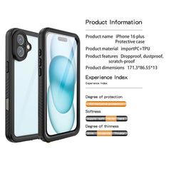REDPEPPER FS Series For iPhone 16 Plus Phone Case IP68 Waterproof Clear Back Panel Phone Cover - TechGearPal
